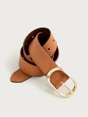 J.CREW Oval buckle belt in Italian leather